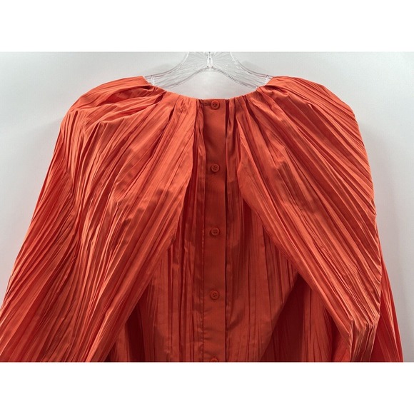 COS Women’s Pleated Long Sleeve Cape Style Open Sleeve Blouse Orange Size 38 (S) - Picture 14 of 14